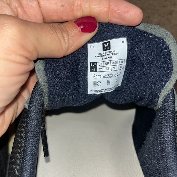 Veja Rio Branco Alveo Mesh Suede Leather Sneakers Black White Oxford Gray 12 - Picture 8 of 8